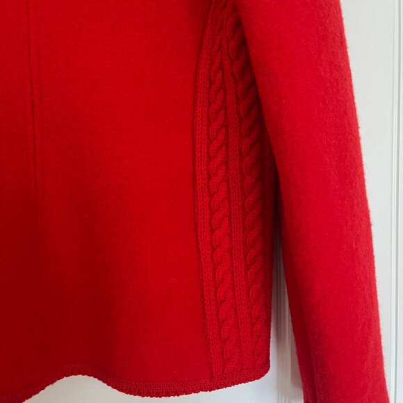 Vintage Munchner Strickmoden Red Wool Buttoned Sweater Jacket | Size M-L - Picture 8 of 14
